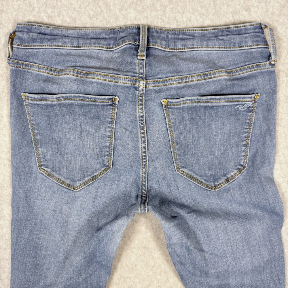 Hollister Mid-Rise Jean Legging Distressed Blue Denim Size W29 L26 - Picture 9 of 9